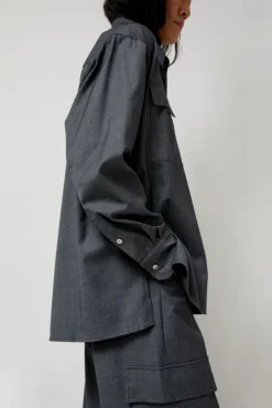 Wool Blend Shirt in Gray^No.6 Store New