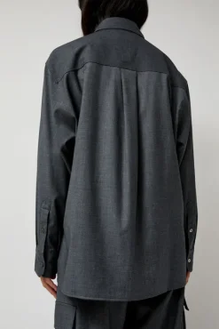 Wool Blend Shirt in Gray^No.6 Store New
