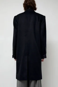 Wool Single Breasted Coat in Navy^No.6 Store Fashion