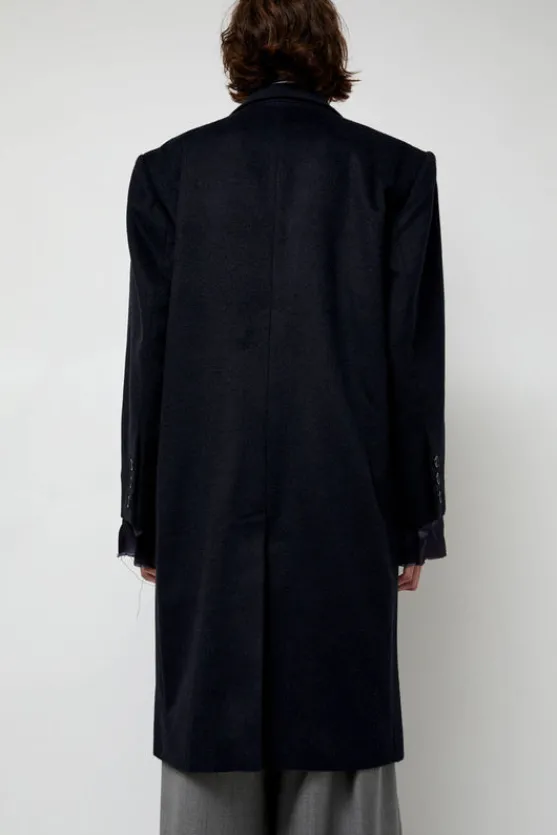 Wool Single Breasted Coat in Navy^No.6 Store Fashion
